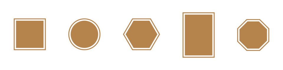 Wall Mural - frame vector. gold frame different shapes. vintage frames. photo frame