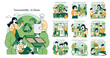 © inspiring.team - Sustainability At Home. Flat Vector Illustration