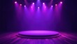 © sawaratch - Dramatic purple stage, empty game show set, bright spotlights , set, show