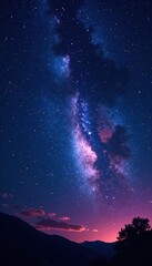 Wall Mural - soft, glowing trails of ethereal shooting stars streak across the night sky , wonder, stardust, ench
