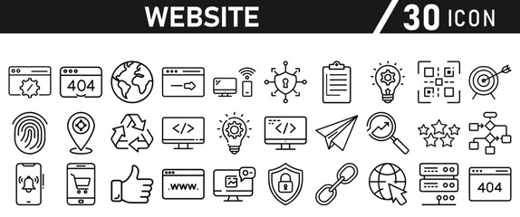 website icon set inliner style. website set icon vector. for computer and mobile. vector illustratio