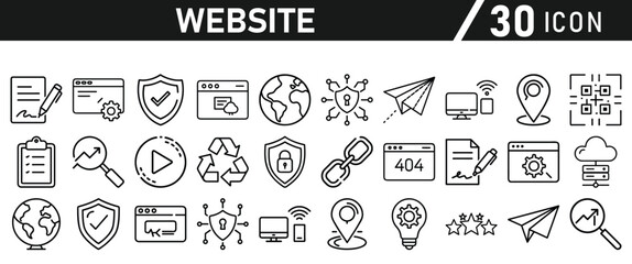 Wall Mural - website icon set inliner style. website set icon vector. for computer and mobile. vector illustratio