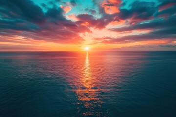 Wall Mural - bird fly over sea sky backgrounds sunlight.