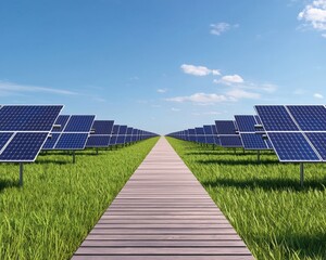 Wall Mural - Bright paths for renewable energy in futuristic analytics.