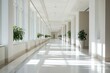 © Tunsale - White interior with long corridor in modern space. AI generated illustration.