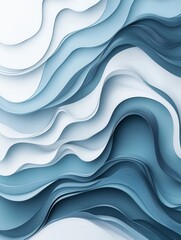 Aufkleber - Modern layered paper art design featuring sound wave shapes in neutral tones for professional presentations and shows Generative AI