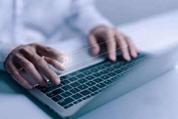 search bar in the laptop. concept of information research on the internet online, data from websites