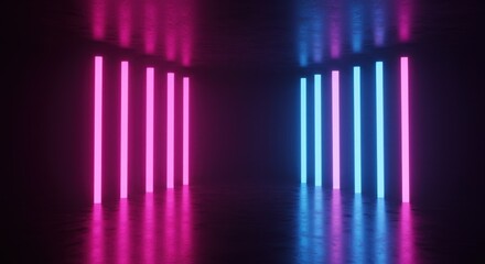 Immersive Sci-Fi Neon Light Rods Array