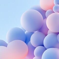 Leinwandbilder - Clean and simple bubble texture wallpaper, soft and subtle round shapes, pastel background, minimalist aesthetic, peaceful vibe