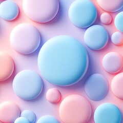 Leinwandbilder - Soft bubble texture with pastel tones, simplistic and elegant, round shapes, clean design, minimal wallpaper for serene atmosphere