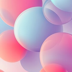 Leinwandbilder - Soft bubble texture with pastel tones, simplistic and elegant, round shapes, clean design, minimal wallpaper for serene atmosphere
