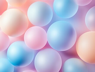 Leinwandbilder - Soft bubble texture with pastel tones, simplistic and elegant, round shapes, clean design, minimal wallpaper for serene atmosphere