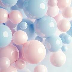 Leinwandbilder - Soft bubble texture with pastel tones, simplistic and elegant, round shapes, clean design, minimal wallpaper for serene atmosphere