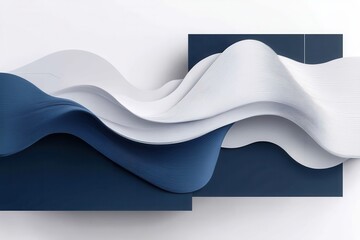 Leinwandbilder - Dynamic layered wave design illustrating contemporary political discourse in navy and silver tones Generative AI