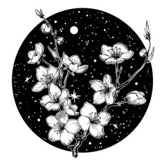 Wall Mural - png surreal aesthetic sakura logo art illustrated chandelier.