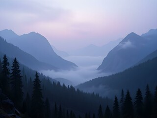  mountains in the fog