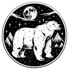 Wall Mural - png surreal aesthetic polar bear logo art wildlife animal.