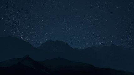 Wall Mural - a night sky panorama with stars and moon