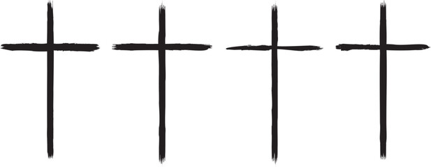 Wall Mural - textured religion cross . christian cross . vector cross with rough edges