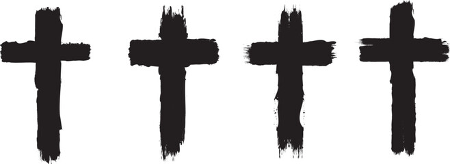 Wall Mural - textured religion cross . christian cross . vector cross with rough edges