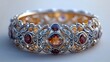 © ZpongXED - A beautifully crafted silver bracelet adorned with colorful gemstones, showcasing intricate designs and elegance.