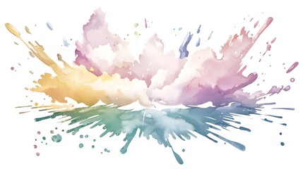 Aufkleber - Captivating abstract art piece featuring bold watercolor splashes a distressed paper background and intricate layers of swirling brushwork creating a dynamic and expressive visual experience