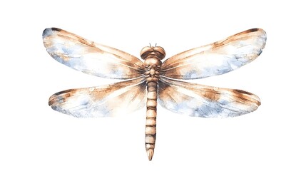 Poster - Ethereal and Radiant Dragonfly Showcasing the Insect s Natural Beauty and Elegant Design Against a Simple Uncluttered Background