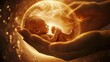 © RaNy - Create a touching and realistic image of an ultrasound showing a baby inside the womb. The ultrasound should be detailed, highlighting