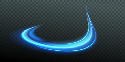 Wall Mural - soft blue glowing curved lines. 3d vector glossy waves. air effect. isolated on transparent backgrou