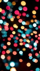 Leinwandbilder - multicolored bokeh lights creating a vibrant, dreamy effect on a dark backdrop