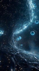 Wall Mural - 45. subterranean life forming complex molecular bonds beneath the earth's surface