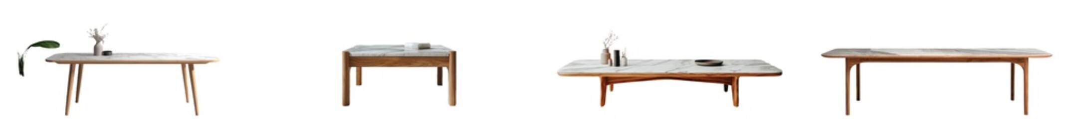 Poster - For product display montages or key visual design layouts, a Whitestone marble table top is isolated on a white background, and comes with a clipping path