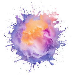 Wall Mural - png an isolated pastel watercolor splash in circle shape illustration art expression.