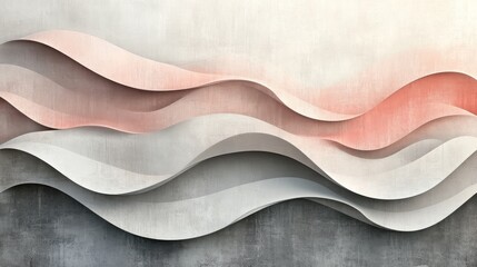 Wall Mural - abstract layered wavy shapes with gradient color palette design