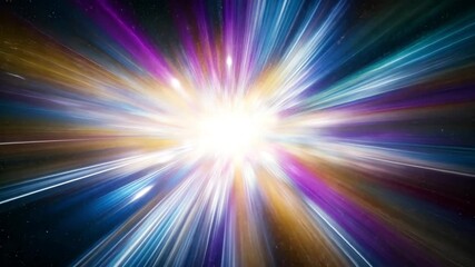 Wall Mural - geometric particle burst with neon glow
