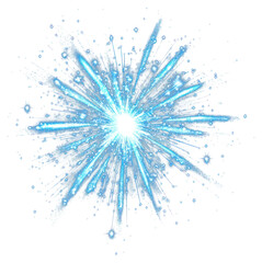 Wall Mural - png blue light flare firecracker explosion starburst glowing.