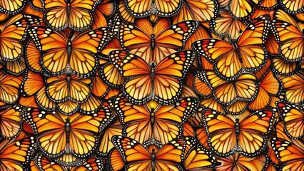 vibrant monarch butterfly pattern with intricate details and colors, bathroom tiles, living room wal