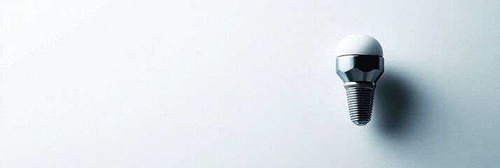 Aufkleber - High quality dental implant showcasing metal texture and smooth design on a pure white background with space for text Generative AI