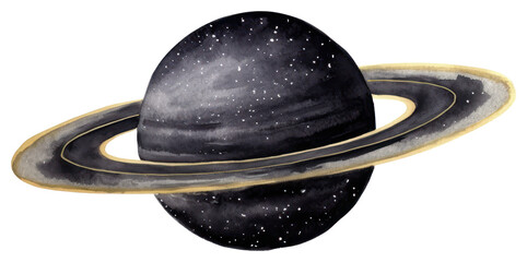 Wall Mural - png black color saturn astronomy planet space.