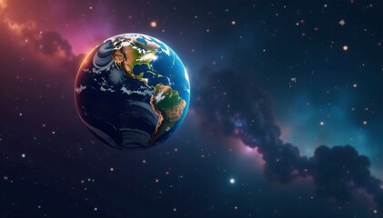 miniature model of earth floating in outer space with stars background, miniature, cosmology
