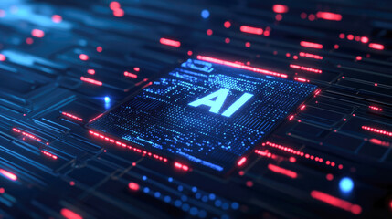 Wall Mural - futuristic ai technology concept with digital circuit board design