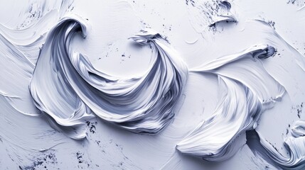 Wall Mural - abstract artwork displaying thick layered textured brushstrokes in white and blue