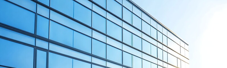 Poster - Close-up shot of a newly constructed commercial building, showcasing modern architecture and design elements.