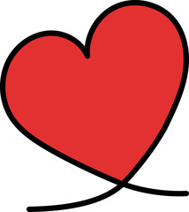 Heart continuous line drawing. Single hand drawn contour heart, love, romance, wedding. Shape heart lineart. Single lineart sketch heart. Symbol love. Heart fashion Simple icon on white background.