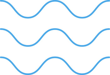 Water line wave ornament collection for print, UI or app web design. Seamless marine wave decoration pattern isolated on white background. Ocean, sea waves flat Trendy Simple lines icons symbols set.