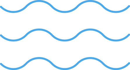 Water line wave ornament collection for print, UI or app web design. Seamless marine wave decoration pattern isolated on white background. Ocean, sea waves flat Trendy Simple lines icons symbols set.