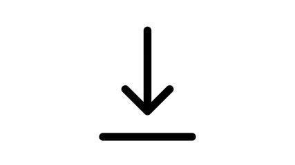 Poster -  download Animation in transparent background 4K.  Round down arrow.