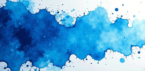 Wall Mural - vibrant blue watercolor splash creating an artistic and soothing visual effect.