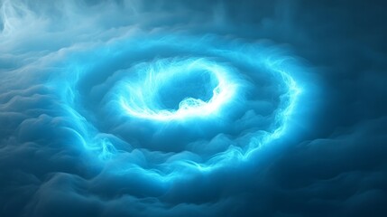 Wall Mural - an abstract illustration of a swirling ethereal blue energy field