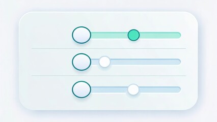 sliders interface for audio or display adjustment with varying settings and different colors on the buttons